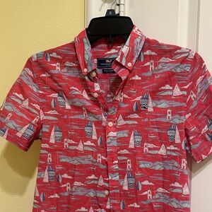 Vineyard Vines Red Nautical Print Boy’s Shirt